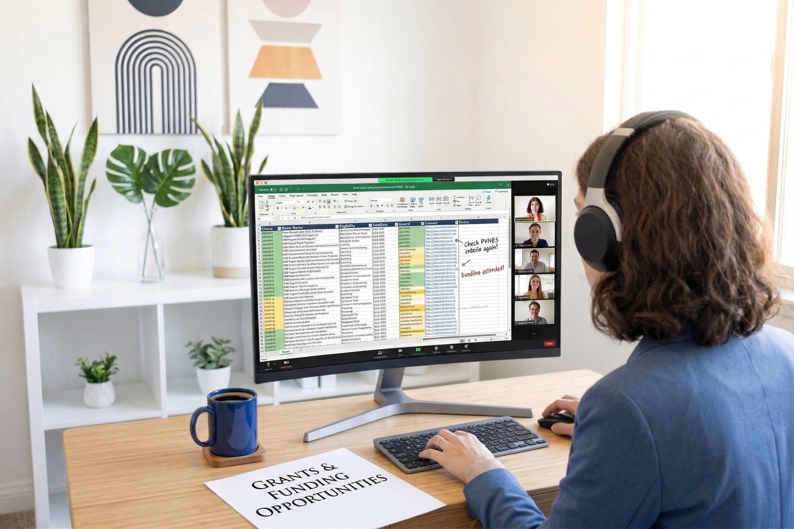 Profesional gestionando subvenciones y ayudas europeas de forma remota